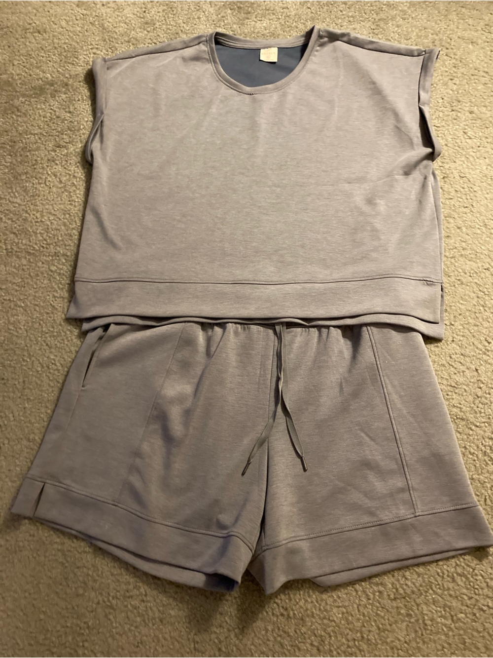 Sleeveless Lounge Top & Drawstring Shorts Set - Lavender XL